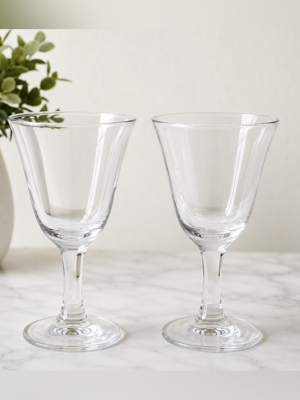 Vintage Clear Glass Footed Shot Glasses Cordial - Made In France - 4” - Set of 2